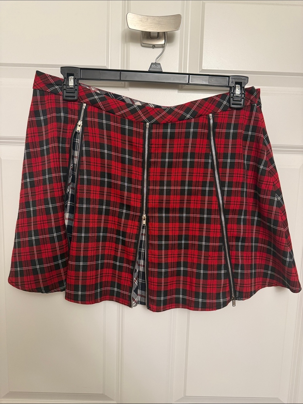 Blackmilk Contrasting Tartan Zip Mini Skirt